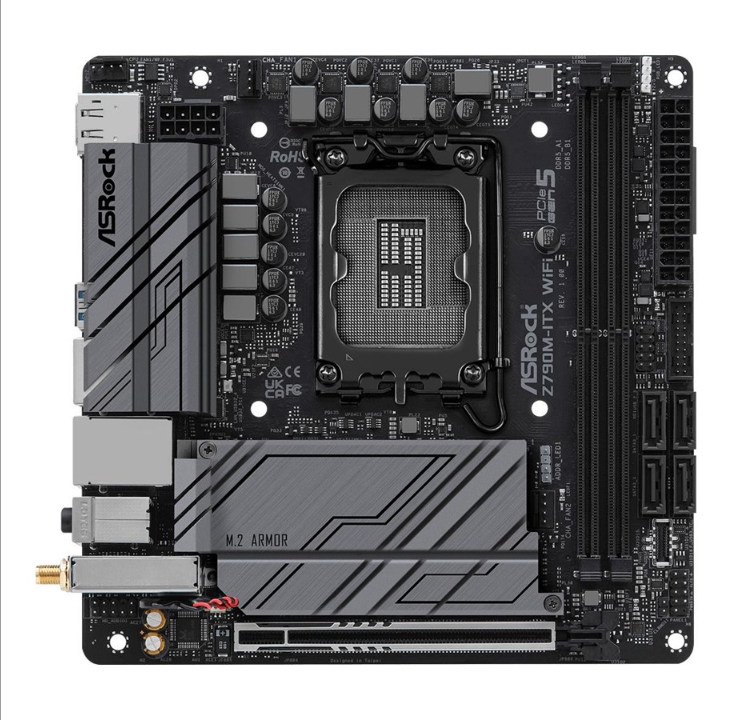 ASRock Z790M-ITX WIFI Motherboard - Intel Z790 - Intel LGA1700 socket - DDR5 RAM - Mini-ITX