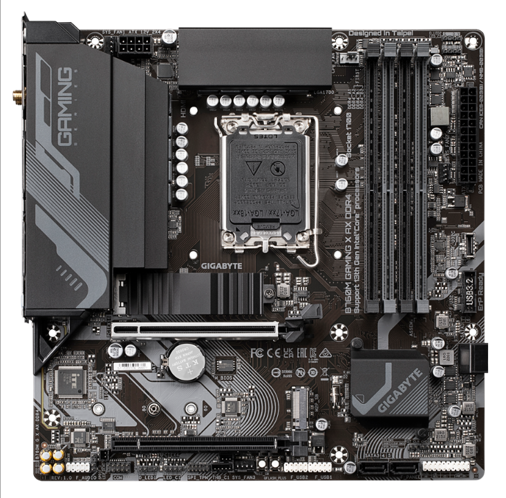 اللوحة الأم GIGABYTE B760M GAMING X AX DDR4 - Intel B760 - مقبس Intel LGA1700 - ذاكرة الوصول العشوائي DDR4 - Micro-ATX