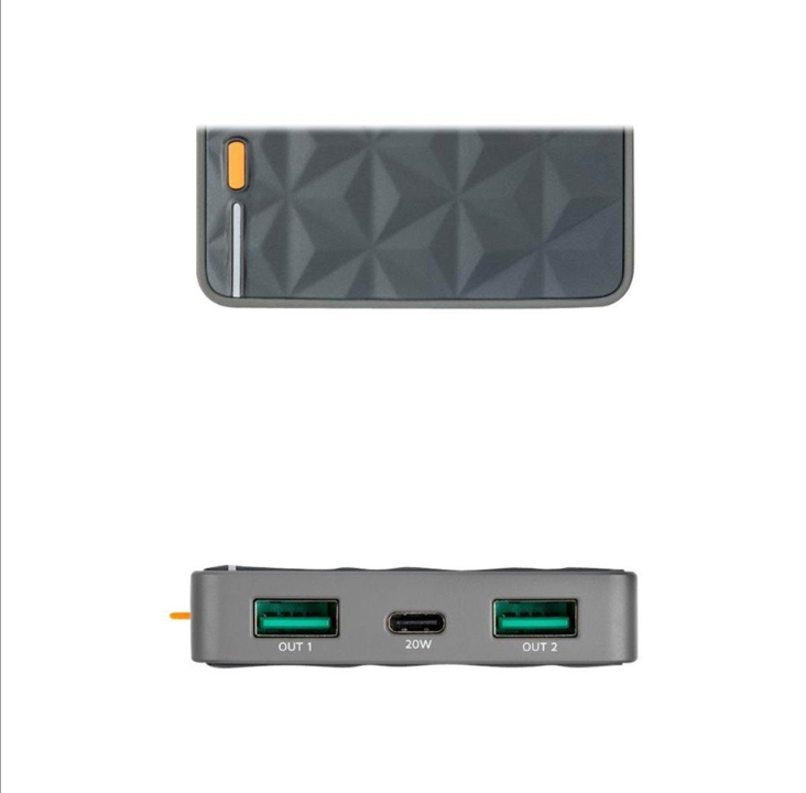 Xtorm Fuel Series power bank - Li-pol - USB USB-C - 20 Watt PowerBank - Grey - 10000 mAh