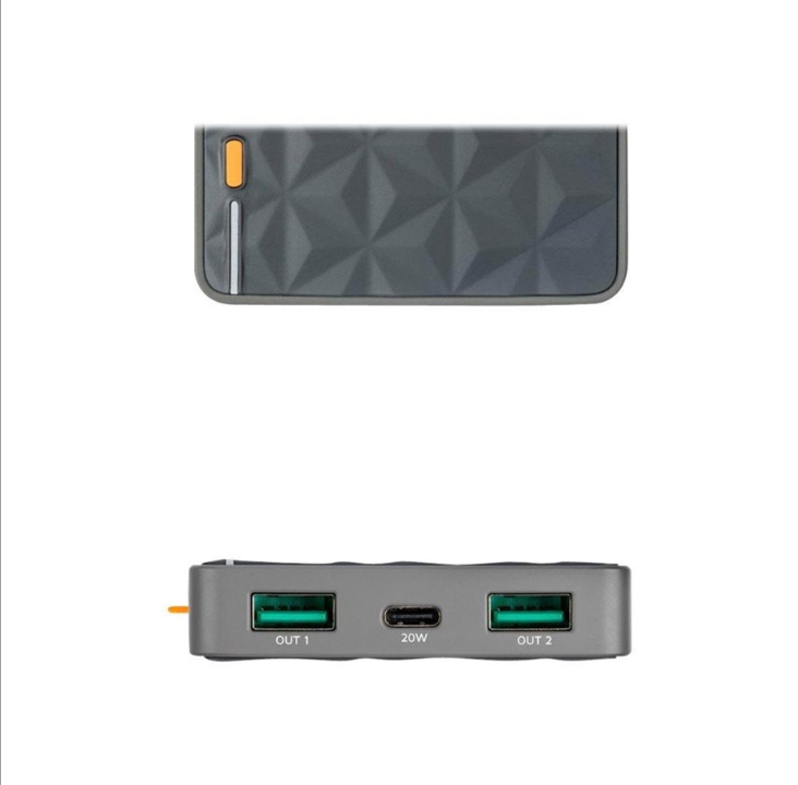 Xtorm Fuel 系列移动电源 - 锂聚合物 - USB USB-C - 20 瓦移动电源 - 灰色 - 10000 mAh