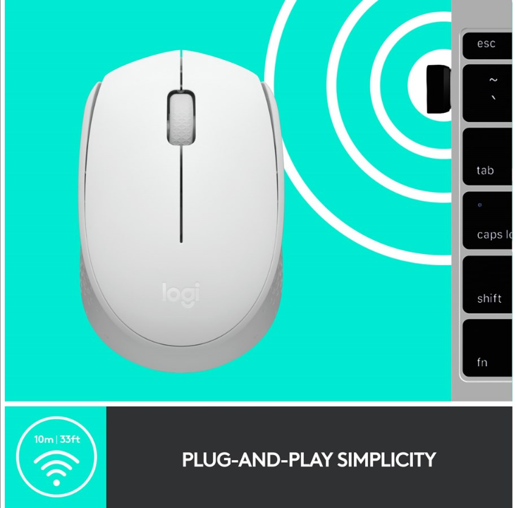 Logitech LOGI M171 Wireless Mouse - OFF WHITE - Mouse - Optic - 3 buttons - White