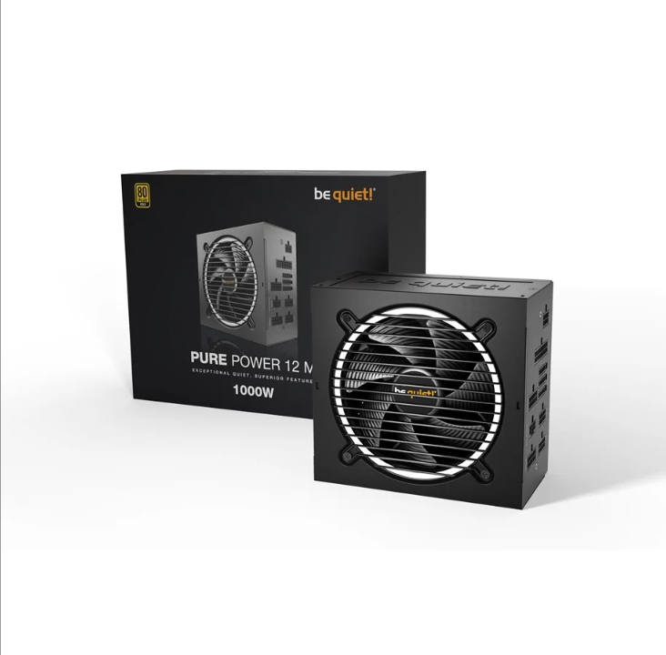 be quiet! Pure Power 12 M - ATX 3.0 - 1000W power supply - 1000 Watt - 120 mm - 80 Plus Gold certificate