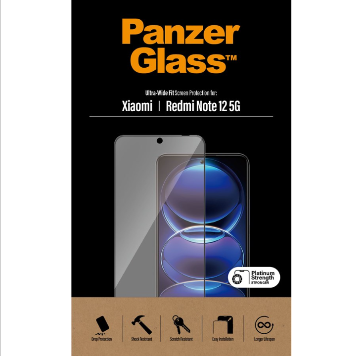 PanzerGlass Screen Protector Xiaomi Redmi Note 12 5G | Ultra Wide Fit