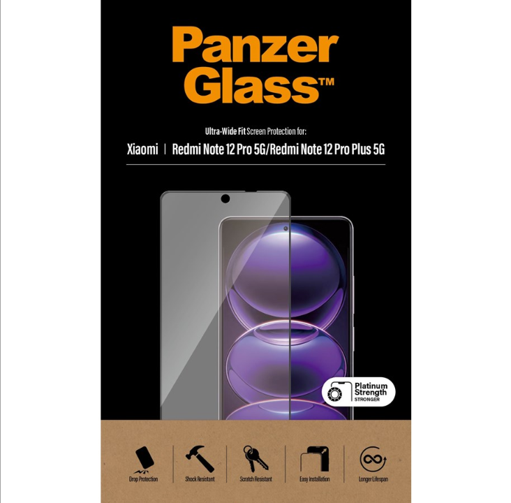 PanzerGlass 屏幕保护膜小米红米 Note 12 Pro | 12 专业增强版 |超宽贴合