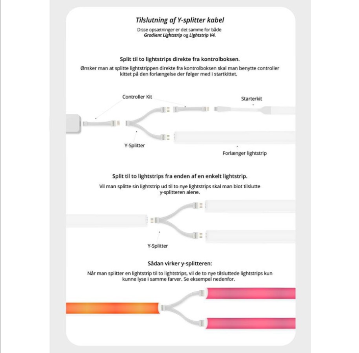 كابل Light Solutions لـ Gradient LightStrip - مجموعة أدوات التحكم - أبيض - مجموعة واحدة