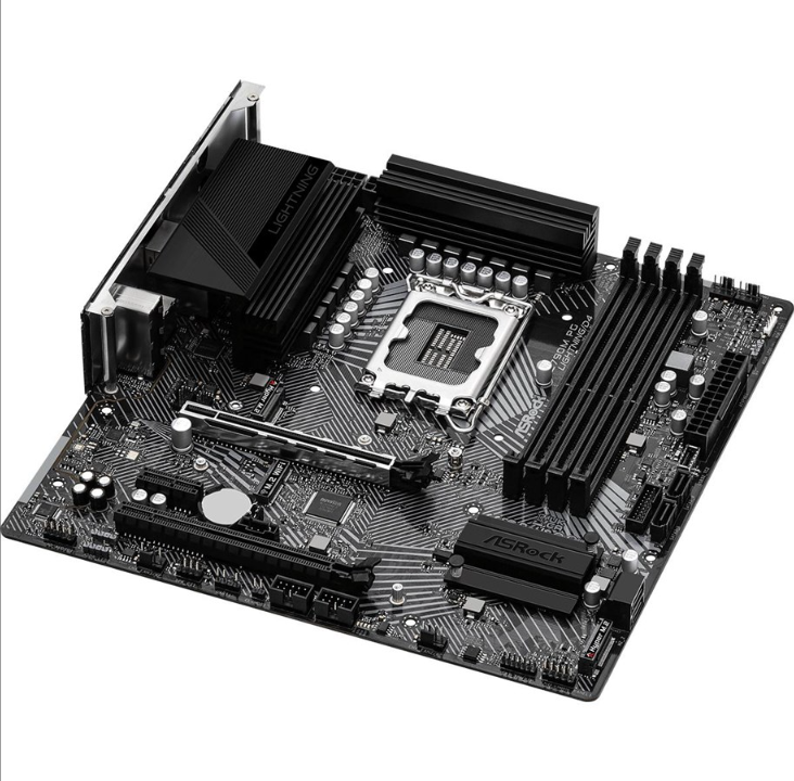 اللوحة الأم ASRock Z790M PG Lightning/D4 - Intel Z790 - مقبس Intel LGA1700 - ذاكرة الوصول العشوائي DDR4 - Micro-ATX