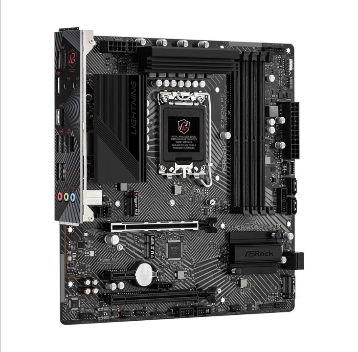 اللوحة الأم ASRock Z790M PG Lightning/D4 - Intel Z790 - مقبس Intel LGA1700 - ذاكرة الوصول العشوائي DDR4 - Micro-ATX