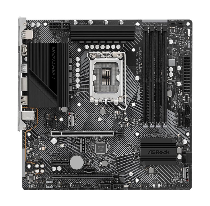 اللوحة الأم ASRock Z790M PG Lightning/D4 - Intel Z790 - مقبس Intel LGA1700 - ذاكرة الوصول العشوائي DDR4 - Micro-ATX