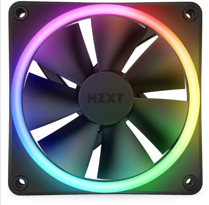 NZXT F120 RGB DUO 3-pack & RGB Controller - Black - Chassis fan - 120mm - Black with RGB LED - 29 dBA