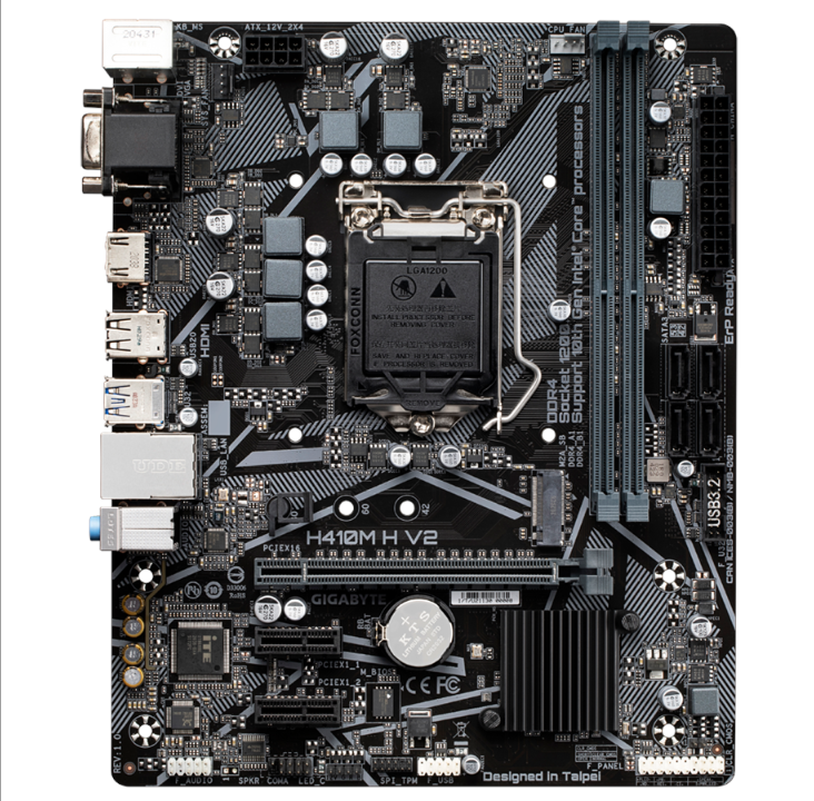 GIGABYTE H410M H V2 Motherboard - Intel H410 - Intel LGA1200 socket - DDR4 RAM - Micro-ATX