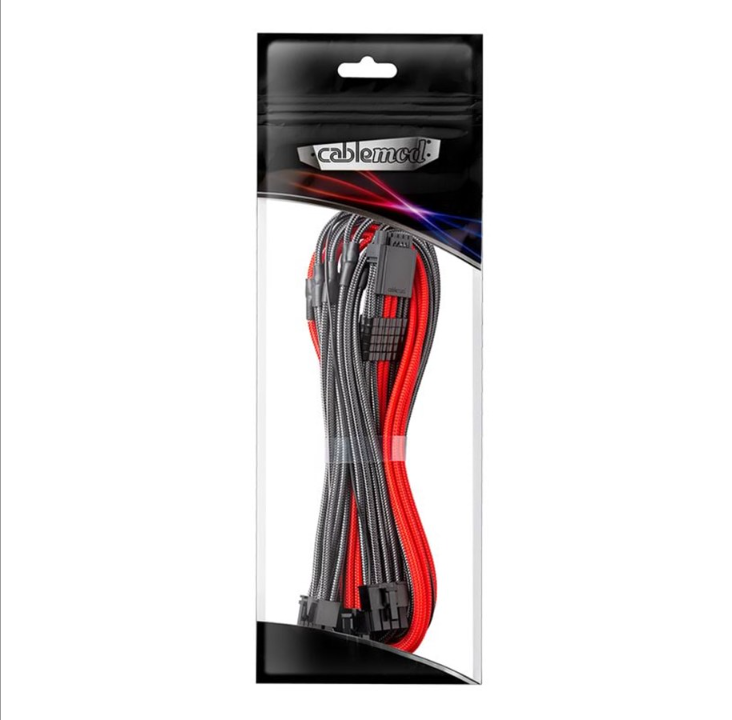 CableMod C-Series Pro ModMesh 12VHPWR - 3x PCI-e - 60cm - Dark Gray and Red