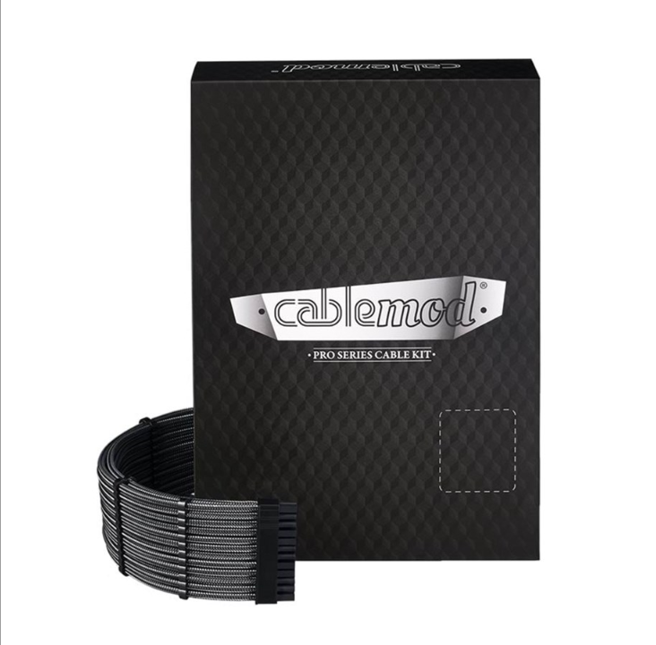 طقم كابل CableMod C-Series Pro ModMesh 12VHPWR لـ Corsair RM RMi RMx (ملصق أسود) - رمادي داكن