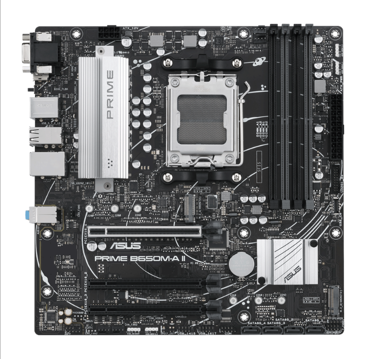 اللوحة الأم ASUS PRIME B650M-A II-CSM - AMD B650 - مقبس AMD AM5 - ذاكرة الوصول العشوائي DDR - Micro-ATX