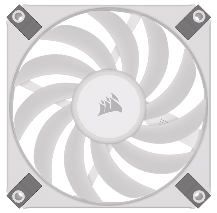 Corsair AF120 RGB Slim Single Pack - White - Chassis fan - 120mm - White with RGB light - 28 dBA