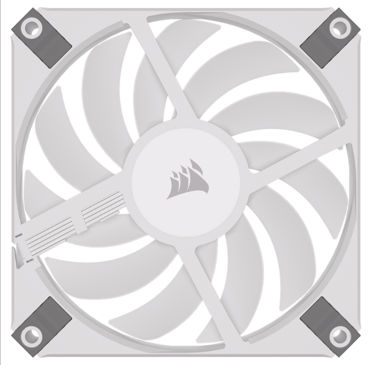 Corsair AF120 RGB Slim Single Pack - White - Chassis fan - 120mm - White with RGB light - 28 dBA