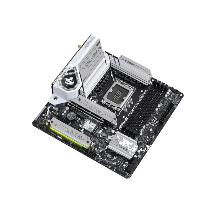 ASRock B760M STEEL LEGEND WIFI Motherboard - Intel B760 - Intel LGA1700 socket - DDR5 RAM - Micro-ATX