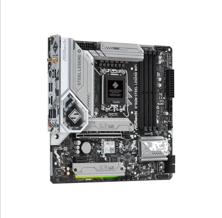 ASRock B760M STEEL LEGEND WIFI Motherboard - Intel B760 - Intel LGA1700 socket - DDR5 RAM - Micro-ATX