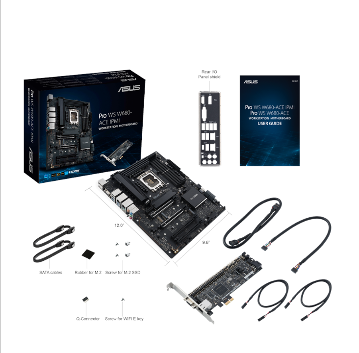 ASUS PRO WS W680-ACE IPMI Motherboard - Intel W680 - Intel LGA1700 socket - DDR5 RAM - ATX