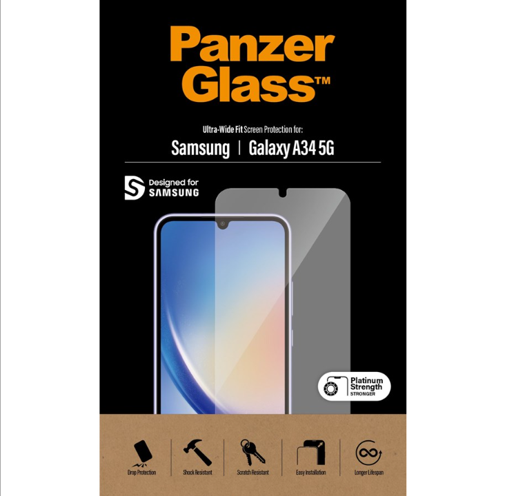 PanzerGlass Screen Protector Samsung Galaxy A34 5G | Ultra Wide Fit