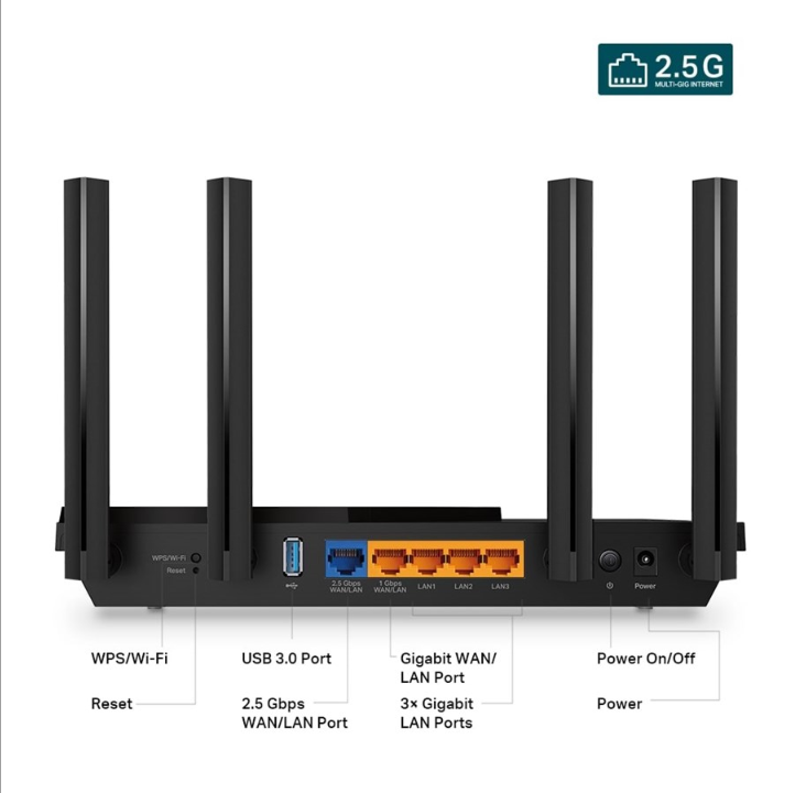 TP-Link Archer AX55 Pro AX3000 Multi-Gigabit Wi-Fi 6 Router with 2.5G Port - Wireless router Wi-Fi 6