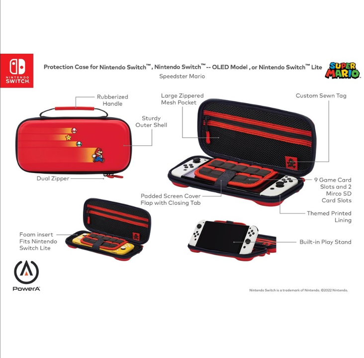 PowerA Protective Case for Nintendo Switch Speedster Mario - Bag - Nintendo Switch