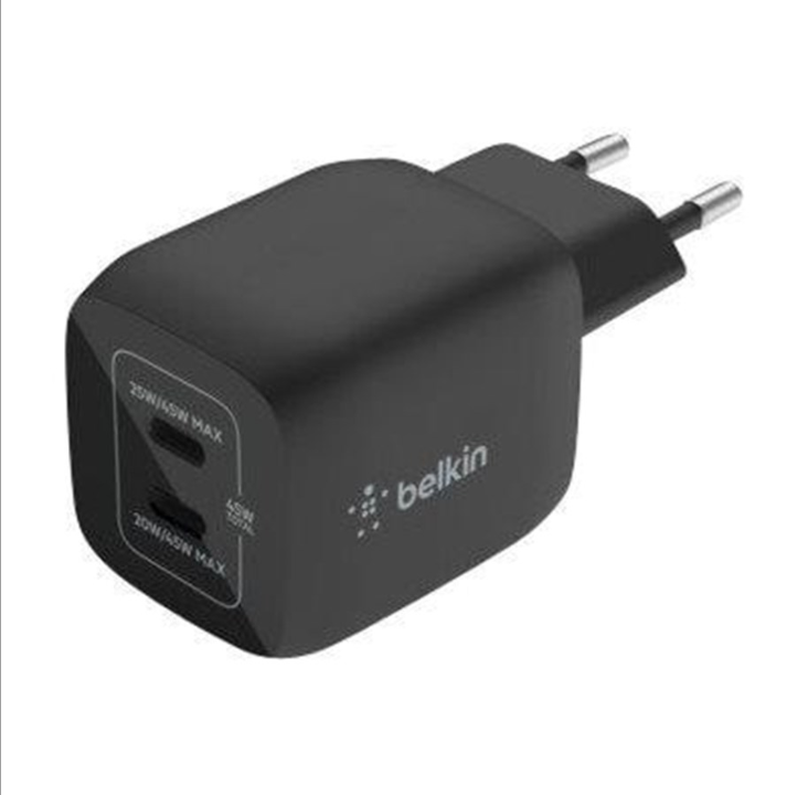 Belkin BOOST CHARGE PRO power adapter - PPS and GaN technology - 2 x USB-C - 45 Watt