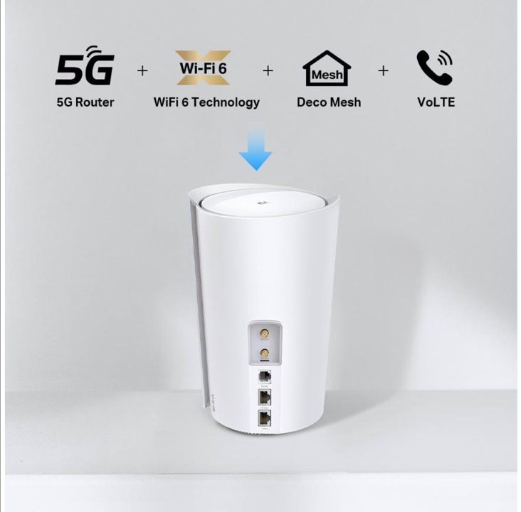 TP-Link DECO X80-5G(1-PACK) 5G 全家庭 Wi-Fi 6 网关 - Mesh 路由器 Wi-Fi 6