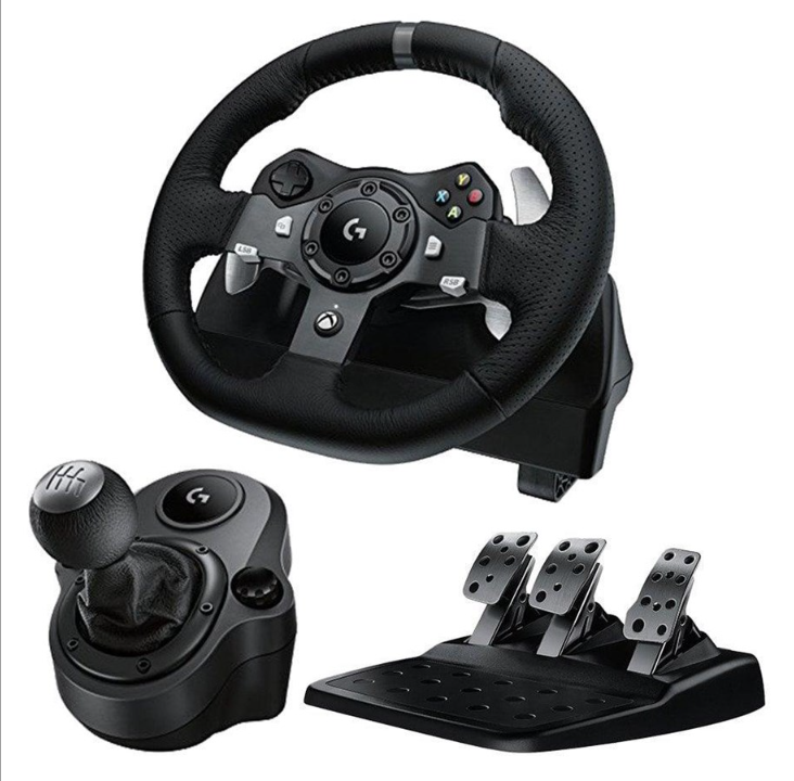 مجموعة Logitech G920 Driving Force + Driving Force Shifter - مجموعة العجلات ولوحة الألعاب والدواسات - Microsoft Xbox One