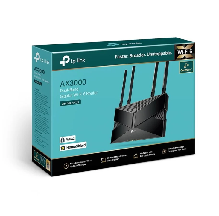 TP-Link Archer AX53 AX3000 Dual Band Gigabit Wi-Fi 6 Router - Wireless router Wi-Fi 6