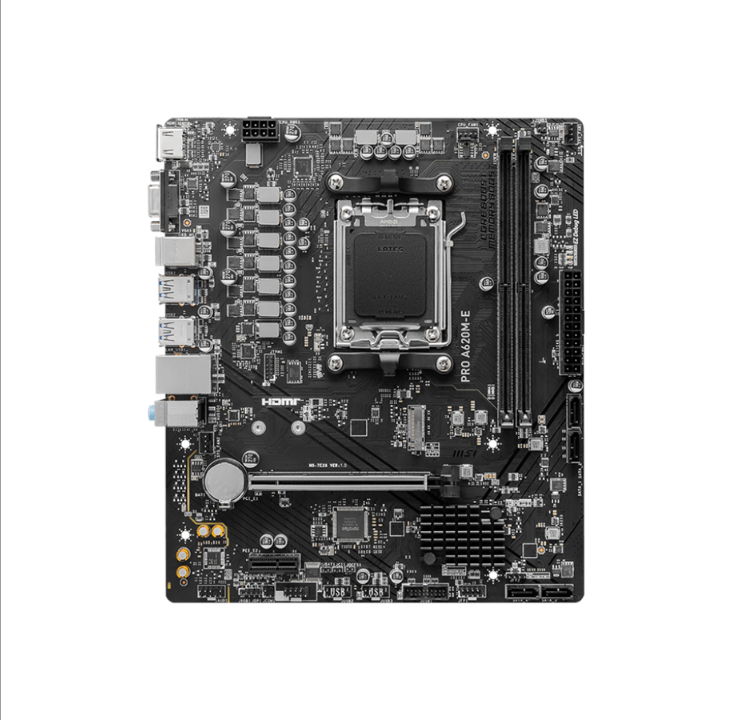 MSI PRO A620M-E Motherboard - AMD A620 - AMD AM5 socket - DDR5 RAM - Micro-ATX