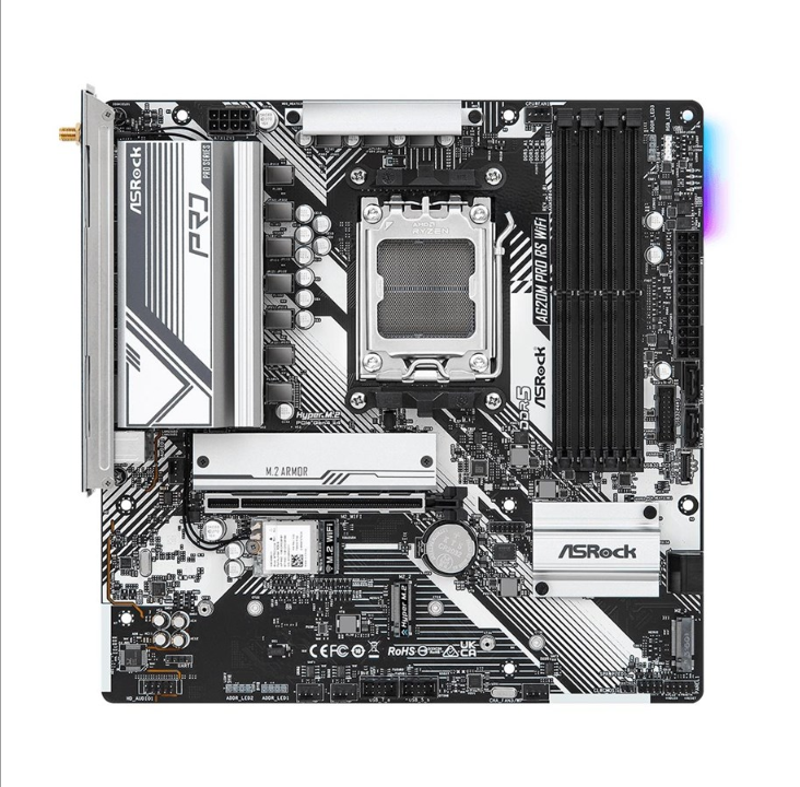 ASRock A620M PRO RS WIFI Motherboard - AMD A620 - AMD AM5 socket - DDR5 RAM - Micro-ATX