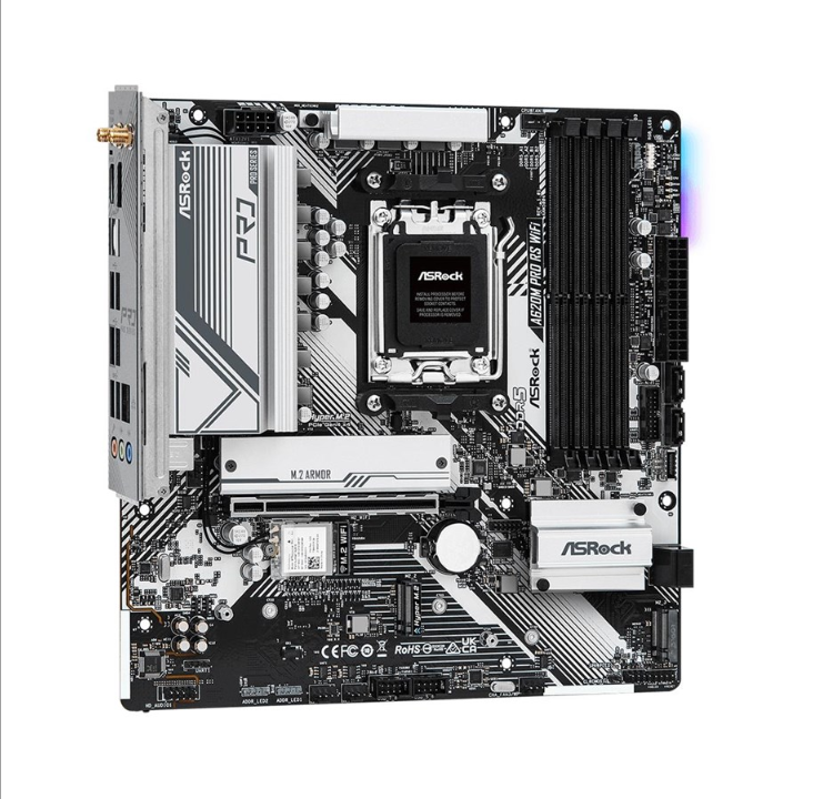 ASRock A620M PRO RS WIFI Motherboard - AMD A620 - AMD AM5 socket - DDR5 RAM - Micro-ATX