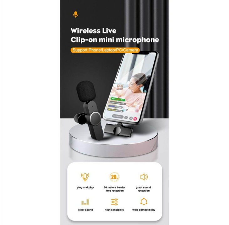 Lippa Wireless Lavalier Microphone With USB-C Connector