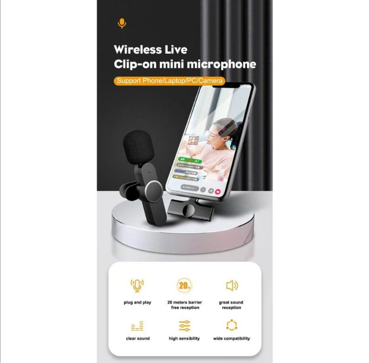 Lippa Dual Wireless Lavalier Microphone With USB-C Connector