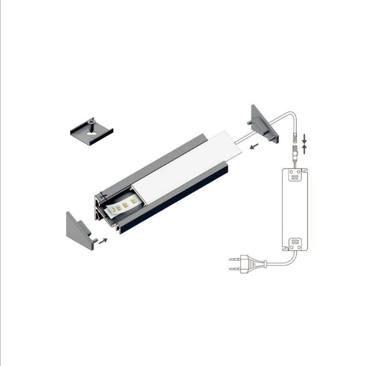 Light Solutions Aluminum Profile - Model C for Philips Hue and LIFX - ALU