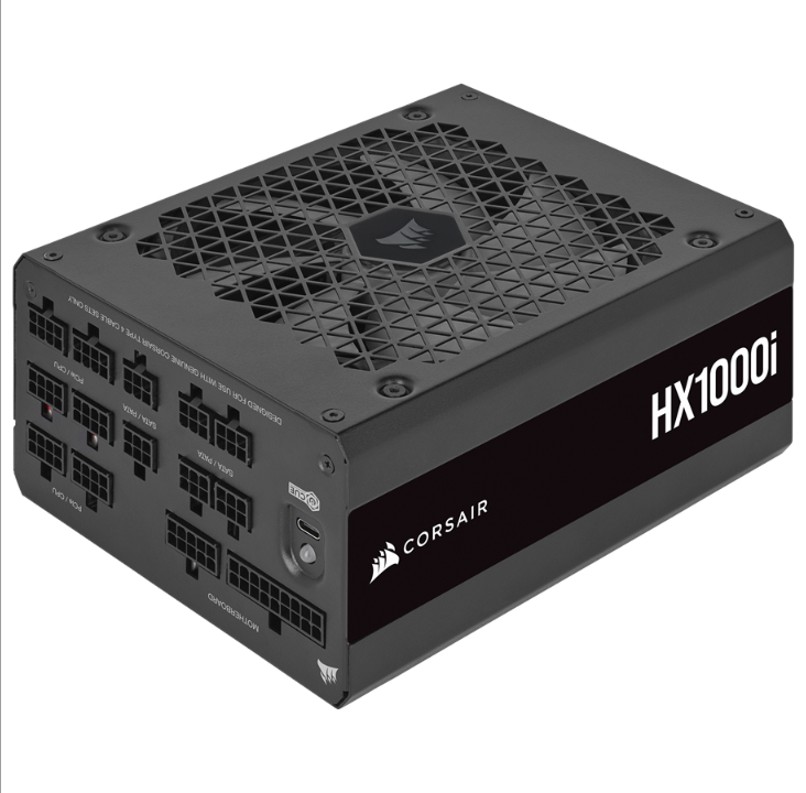 Corsair HX1000i (2023) power supply - 1000 Watt - 140 mm - 80 Plus Platinum certificate