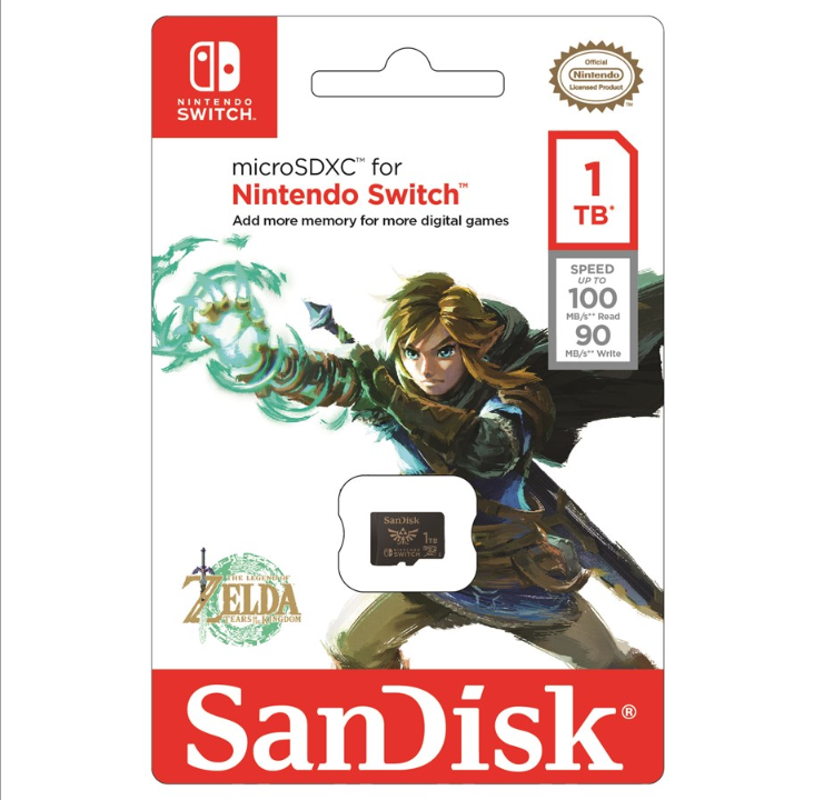 SanDisk Nintendo Switch microSD - 100MB/s - 1TB - Zelda edition