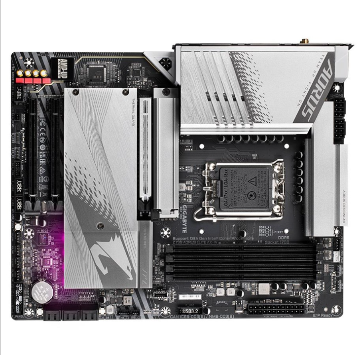 GIGABYTE AORUS Z790 ELITE AX WHITE Motherboard - Intel Z790 - Intel LGA1700 socket - DDR5 RAM - ATX