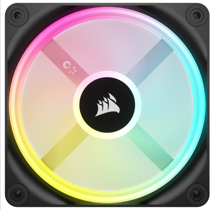 Corsair iCUE LINK QX120 RGB 扩展风扇 - 黑色 - 机箱风扇 - 120 毫米 - 黑色带 RGB LED - 37 dBA