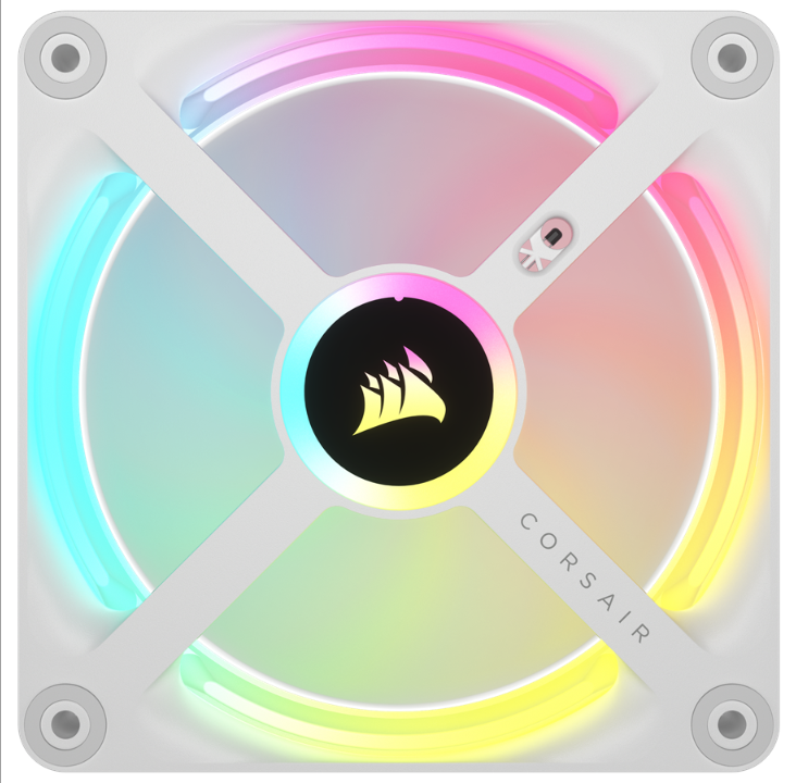 مروحة توسيع Corsair iCUE LINK QX120 RGB - بيضاء - مروحة هيكل - 120 ملم - بيضاء مع ضوء RGB - 37 ديسيبل