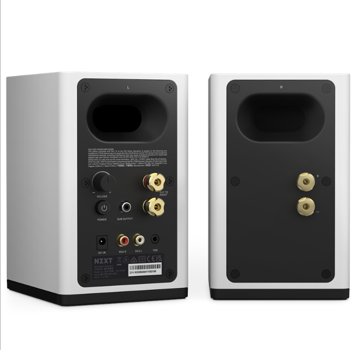 NZXT Relay Desktop PC Speakers - White - 2.0-channel - White