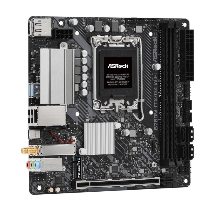 ASRock B760M-ITX/D4 WiFi Motherboard - Intel B760 - Intel LGA1700 socket - DDR4 RAM - Mini-ITX