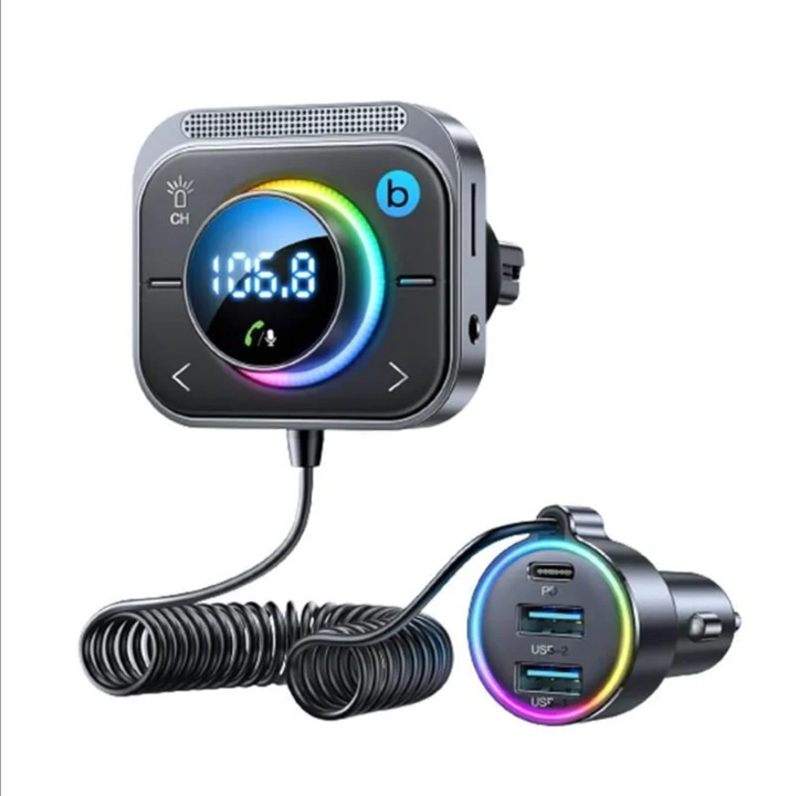 جهاز إرسال Joyroom FM JR-CL18 2x USB + شاحن سيارة USB-C *عرض توضيحي*