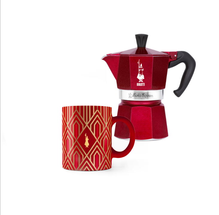 Bialetti Moka Express D?©co Glamor - 3 cups + 1 mug