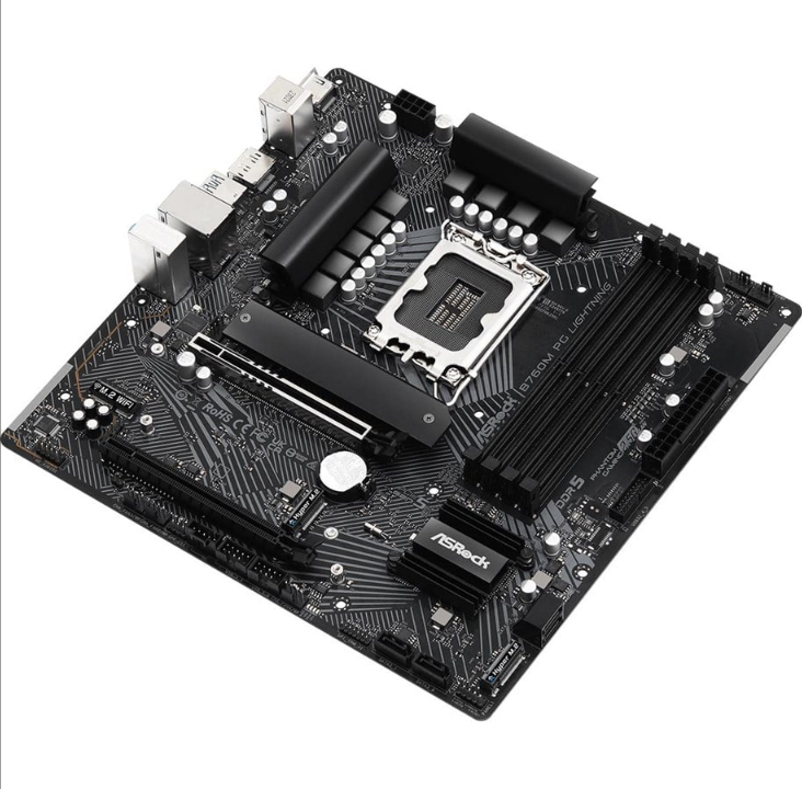 ASRock B760M PG LIGHTNING Motherboard - Intel B760 - Intel LGA1700 socket - DDR5 RAM - Micro-ATX