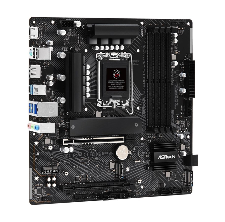 ASRock B760M PG LIGHTNING Motherboard - Intel B760 - Intel LGA1700 socket - DDR5 RAM - Micro-ATX