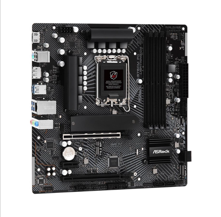 ASRock B760M PG LIGHTNING/D4 Motherboard - Intel B760 - Intel LGA1700 socket - DDR4 RAM - Micro-ATX