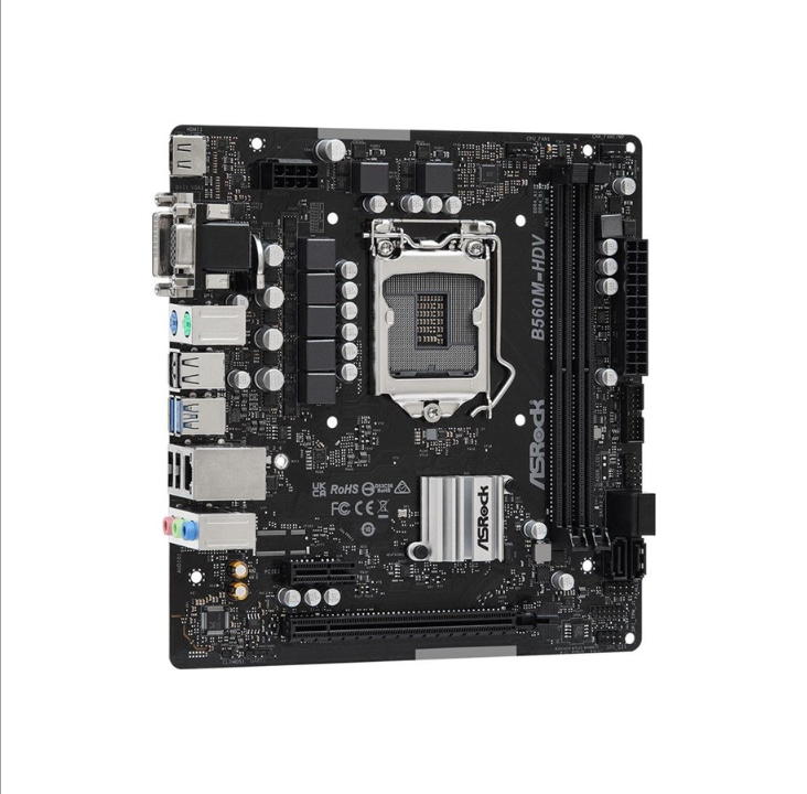 ASRock B560M-HDV R3.0 - motherboard - micro ATX - LGA1200 Socket - B560 Motherboard - Intel B560 - Intel LGA1200 socket - DDR4 RAM - Micro-ATX