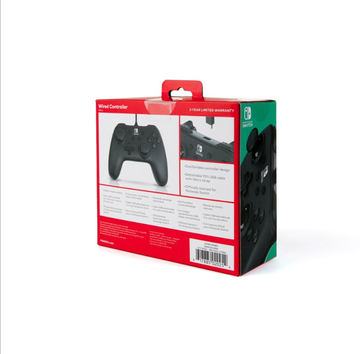 PowerA Wired Controller for Nintendo Switch, Black - Gamepad - Nintendo Switch