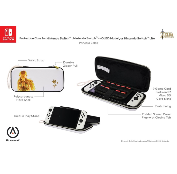 PowerA Travel Pro Slim Protective Case for Nintendo Switch - OLED Model, Nintendo Switch and Nintendo Switch Lite - Princess Zelda